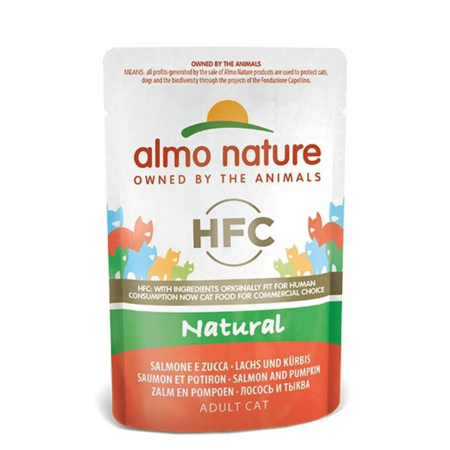Almo Nature - Almo Nature Hfc Natural Salmone E Zucca 55 Gr Per Gatti - Animalmania Store